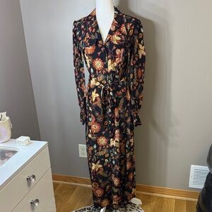 Ulla Johnson Black Floral Long Sleeve Dress